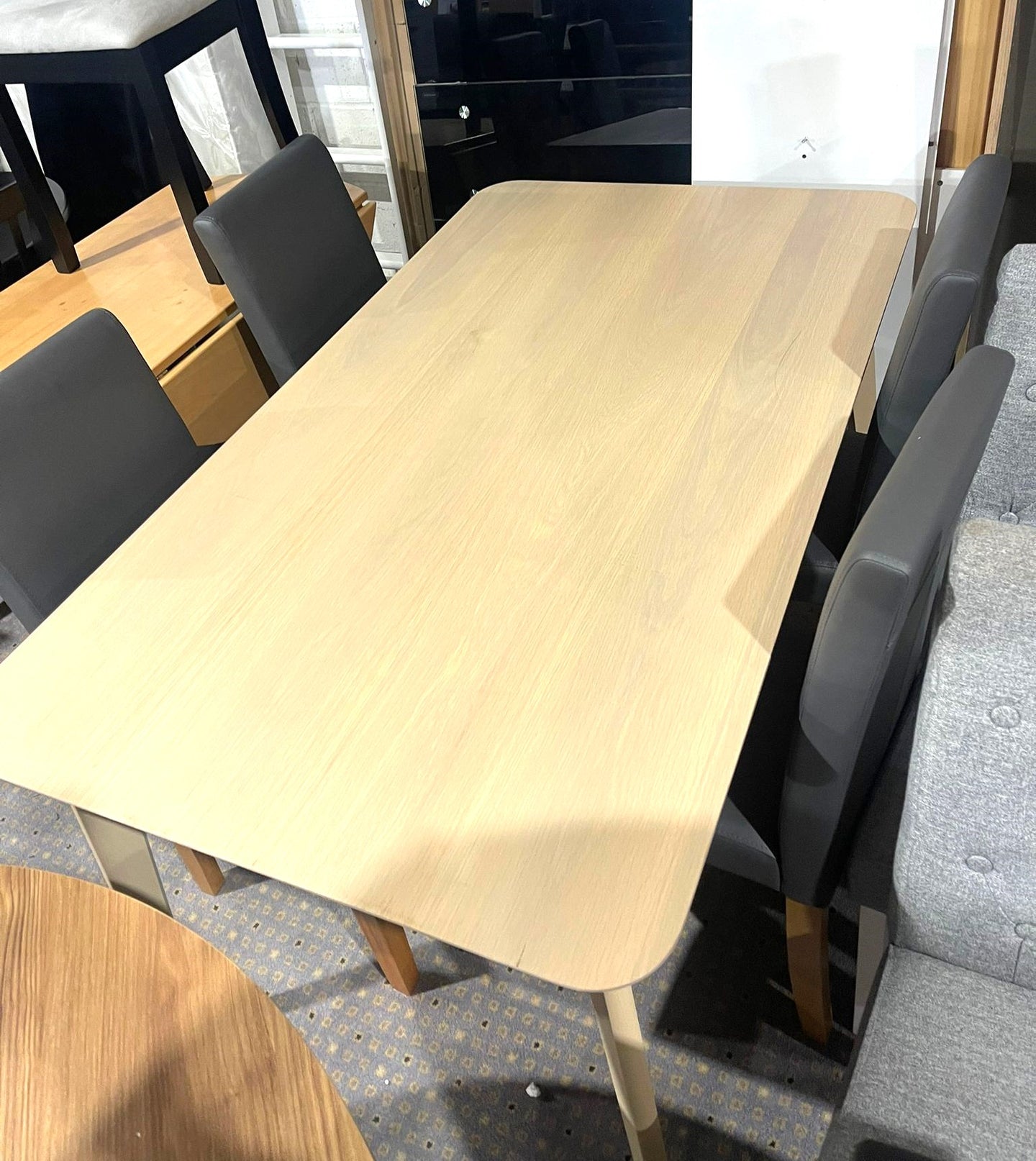 Assembled Habitat Skandi Oak Veneer 6 Seater Dining Table + 4 Chairs